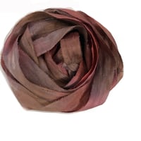 Image 2 of 5YD   PEACH BLOSSOM  Hand Dyed Recycled Sari Silk Ribbon by Color Kissed Silk...