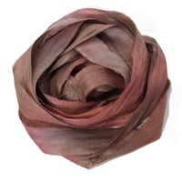 Image 1 of 5YD   PEACH BLOSSOM  Hand Dyed Recycled Sari Silk Ribbon by Color Kissed Silk...