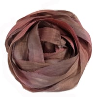 Image 3 of 5YD   PEACH BLOSSOM  Hand Dyed Recycled Sari Silk Ribbon by Color Kissed Silk...