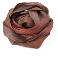 Image 4 of 5YD   PEACH BLOSSOM  Hand Dyed Recycled Sari Silk Ribbon by Color Kissed Silk...