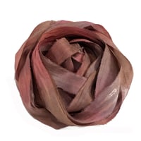 Image 5 of 5YD   PEACH BLOSSOM  Hand Dyed Recycled Sari Silk Ribbon by Color Kissed Silk...