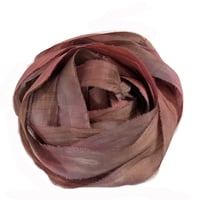 Image 6 of 5YD   PEACH BLOSSOM  Hand Dyed Recycled Sari Silk Ribbon by Color Kissed Silk...