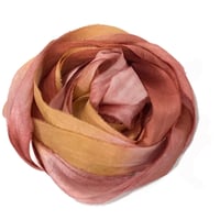 Image 4 of 5YRD. TRANQUIL  Hand Dyed Recycled Sari Silk Ribbon by Color Kissed Silk...