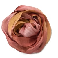 Image 2 of 5YRD. TRANQUIL  Hand Dyed Recycled Sari Silk Ribbon by Color Kissed Silk...