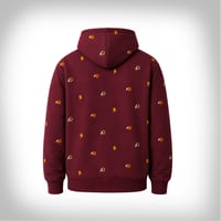 Image 2 of Fully Embroidered Retro Skins Hoodie - Burgundy