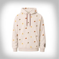 Image 1 of Fully Embroidered Retro Skins Hoodie - Cream