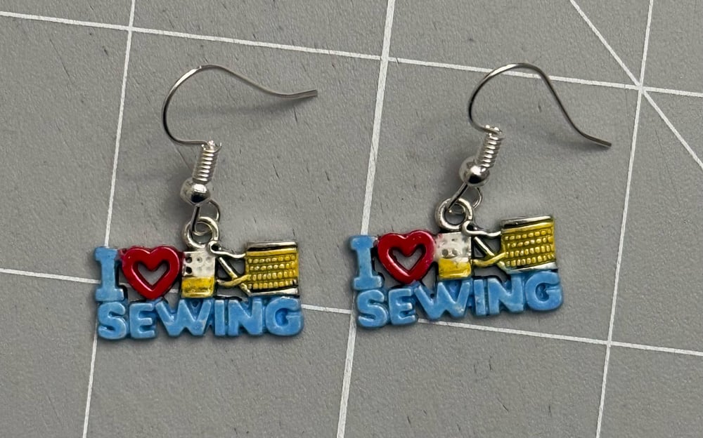 Image of I Love Sewing Earrings