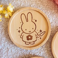 Image 3 of Knife Bunny Wood Coaster