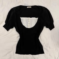 Image 1 of faux double layer shoujo top