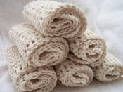 Image of 3 oatmeal 100% cotton crocheted dishcloths