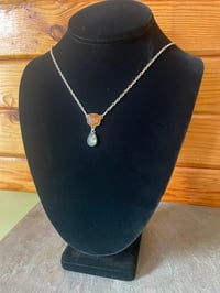 Image 1 of Tourmaline and Moss Agate Drop Necklace