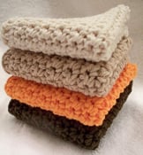 Image of set of 3 autumn colored dishcloths - you choose the combo.