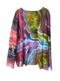 Image 9 of 3XL Ladies Long-Sleeve Stretch Tee in Bright Geode Ice Dye