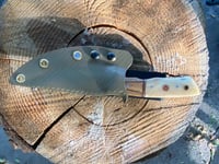 Image 2 of Damascus knife with bone handle. 