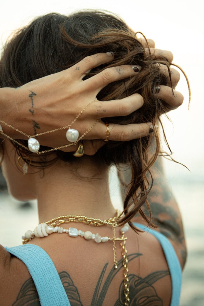 Image of Coin pearl hand chain