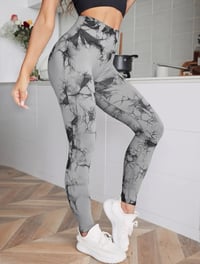 Image 1 of Dark Gray Swirl Leggings