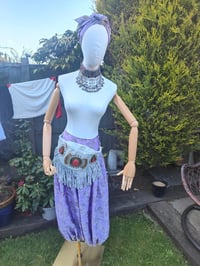 Image 4 of Dolly Bum bag suede fringe tassels WHITE and Moroccan Stone