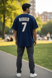 Image 2 of Mitchell & Ness Navy Batting Practice Jersey Craig Biggio