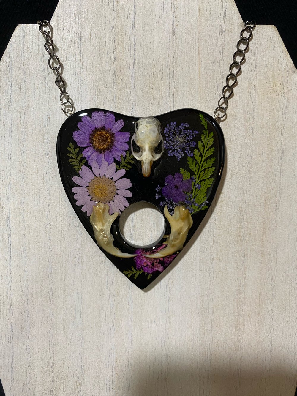 Skull and Jawbone Planchette Pendant