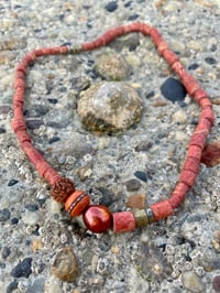 Image 4 of Antique Coral + Brass Choker 