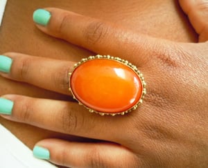 Image of Morrocan Honey Copal Amber ...X-large Cocktail Ring