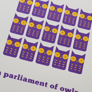 Image of 'A Parliament of Owls' screenprint