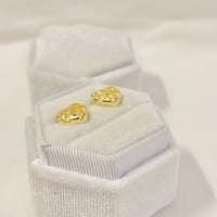 Image 3 of Small Heart Nugget Earrings