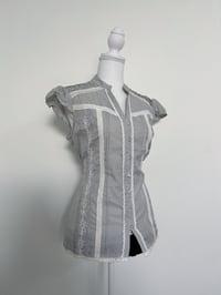 Image 1 of 00s Gray striped shirt // L