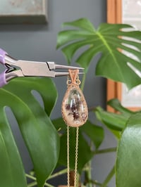 Image 4 of Gold Garden Quartz Teardrop Crystal Necklace