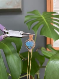 Image 2 of Gold Labradorite Heart Crystal Necklace