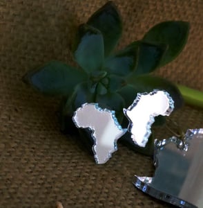 Image of Africa Petite Studs ...in silver mirror acrylic