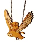 Image of Monkey Riding an Owl Necklace