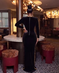 Image 3 of Verna Long embellished velvet dress
