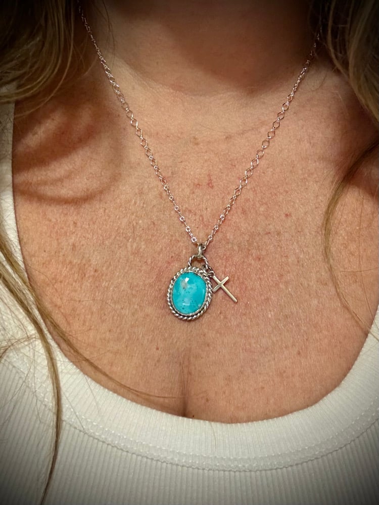 Image of Dainty Kingman & Cross Necklace (2) 🩵