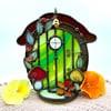 Green Fairy Door Candle Holder
