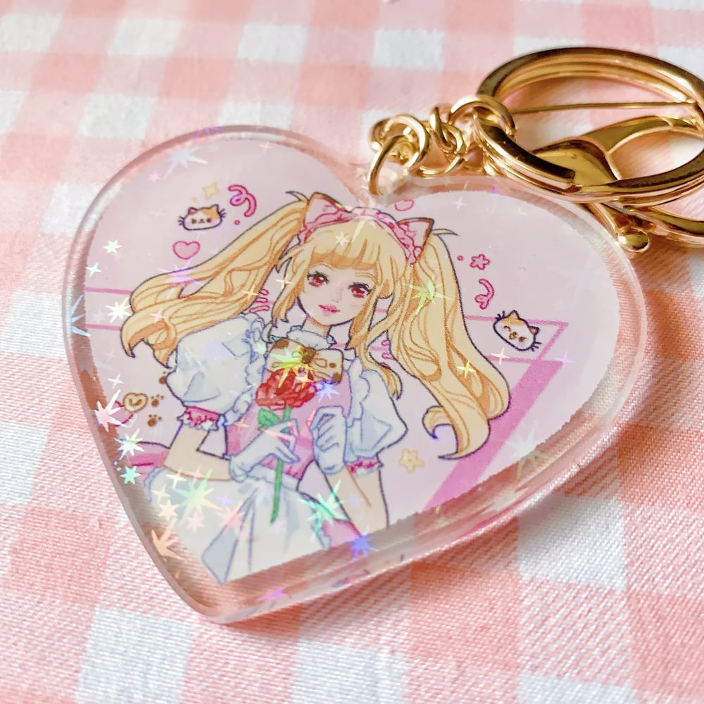 Image of Calico Pink Maid Keychain