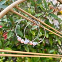 Silver Tone Freehwater Pearl Hoops
