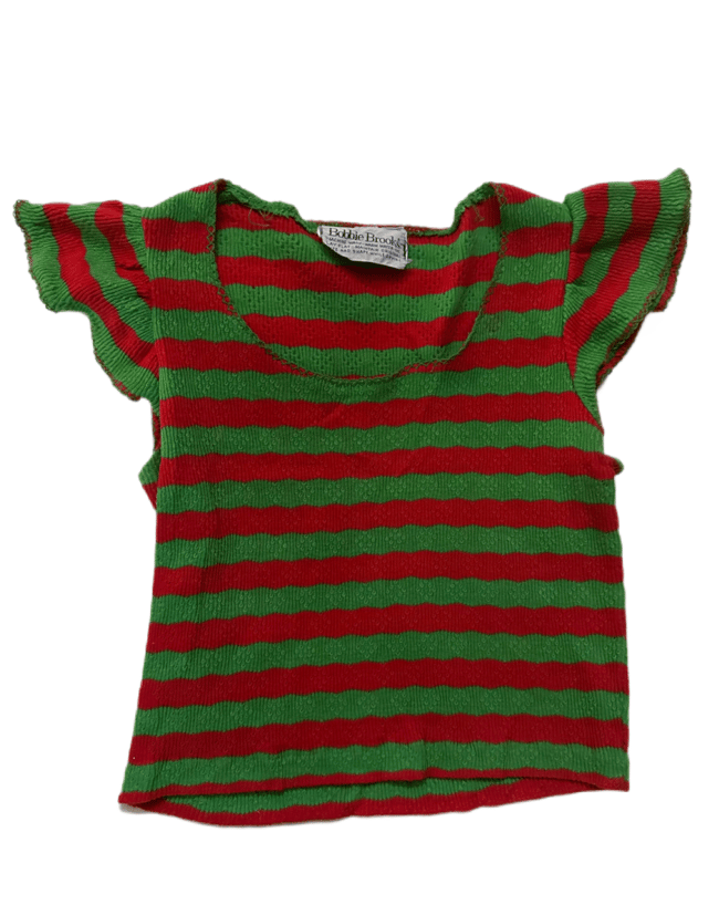 early 70s pointelle knit stripe tee