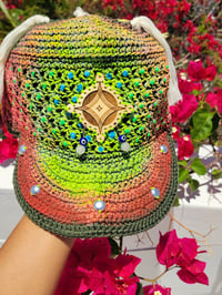 Image 2 of Psychedelic  Crochet Cosmic Cap