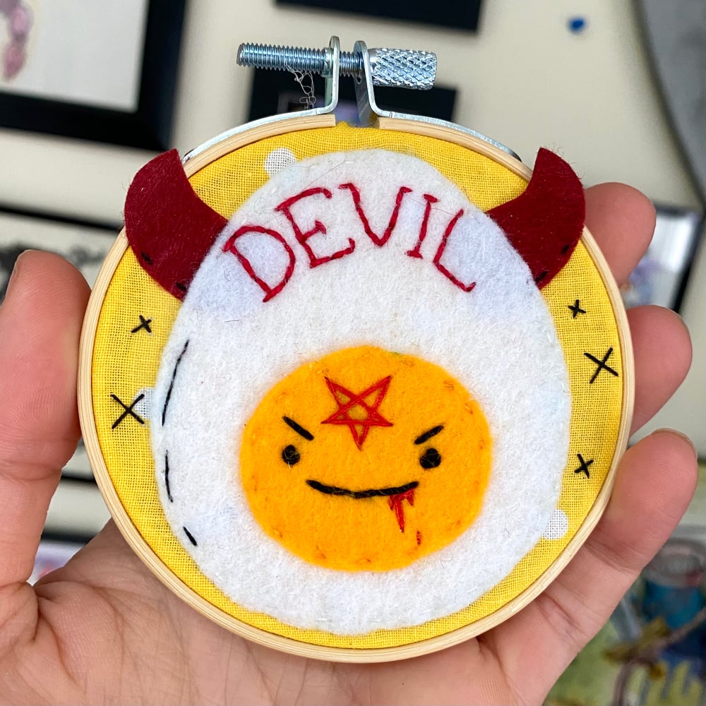 Fried & Devil Eggs Embroidery hoops