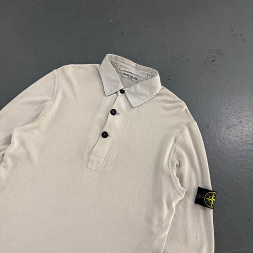 Image of SS 2008 Stone Island long sleeve polo shirt, size large.