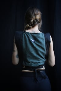 Image 1 of TYRA wrapped Blouse,  green leopard 