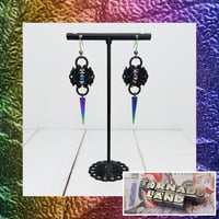 Metallic Rainbow Spiked Romanov Earrings