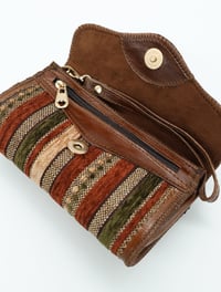 Image 17 of Syrian Leather Clutch Bags Gold/Brown Print