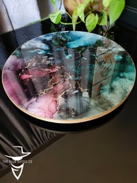 Image 4 of 15" Epoxy Resin Art Lazy Susan Turntable 'The Eight of Cups'
