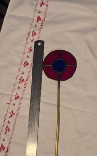 Image 4 of Stained glass donut longer plant stake 02