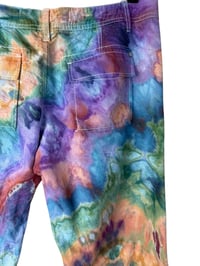 Image 9 of ♻️ UPCYCLED Ladies 12 Converse Linen/Cotton Pants in Earthy Rainbow Ice Dye