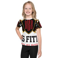 Image 2 of BossFitted White Black and Red Kids crew neck t-shirt