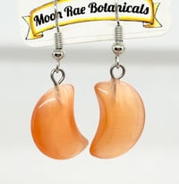 Image 1 of Peach Catseye Moon Earrings