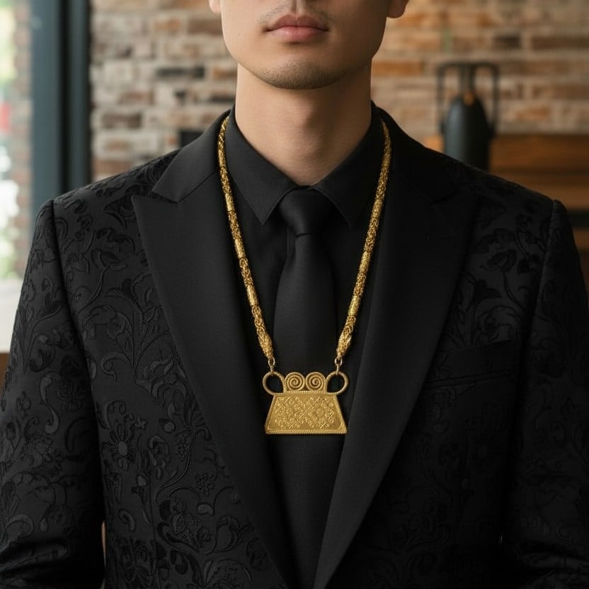 Image of Huab Tais Zaj - Dragon King 24K Gold Plated Necklace 